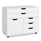 Modern Vertical 5-Drawer Mobile Chest with Door 5 Casters-White